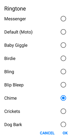 Selected Chime Selected Chime