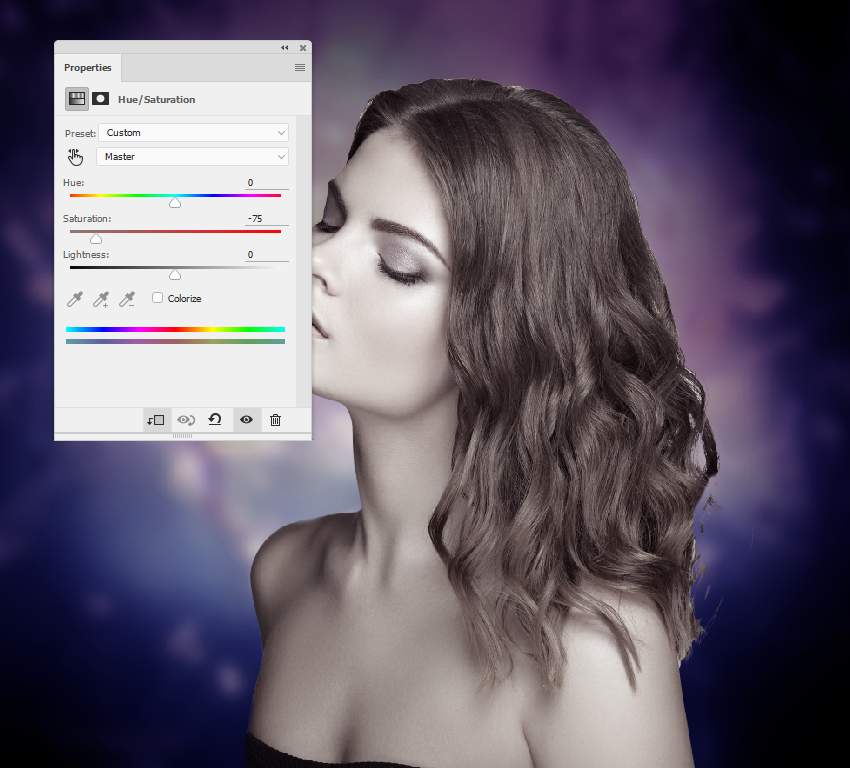model hue saturation